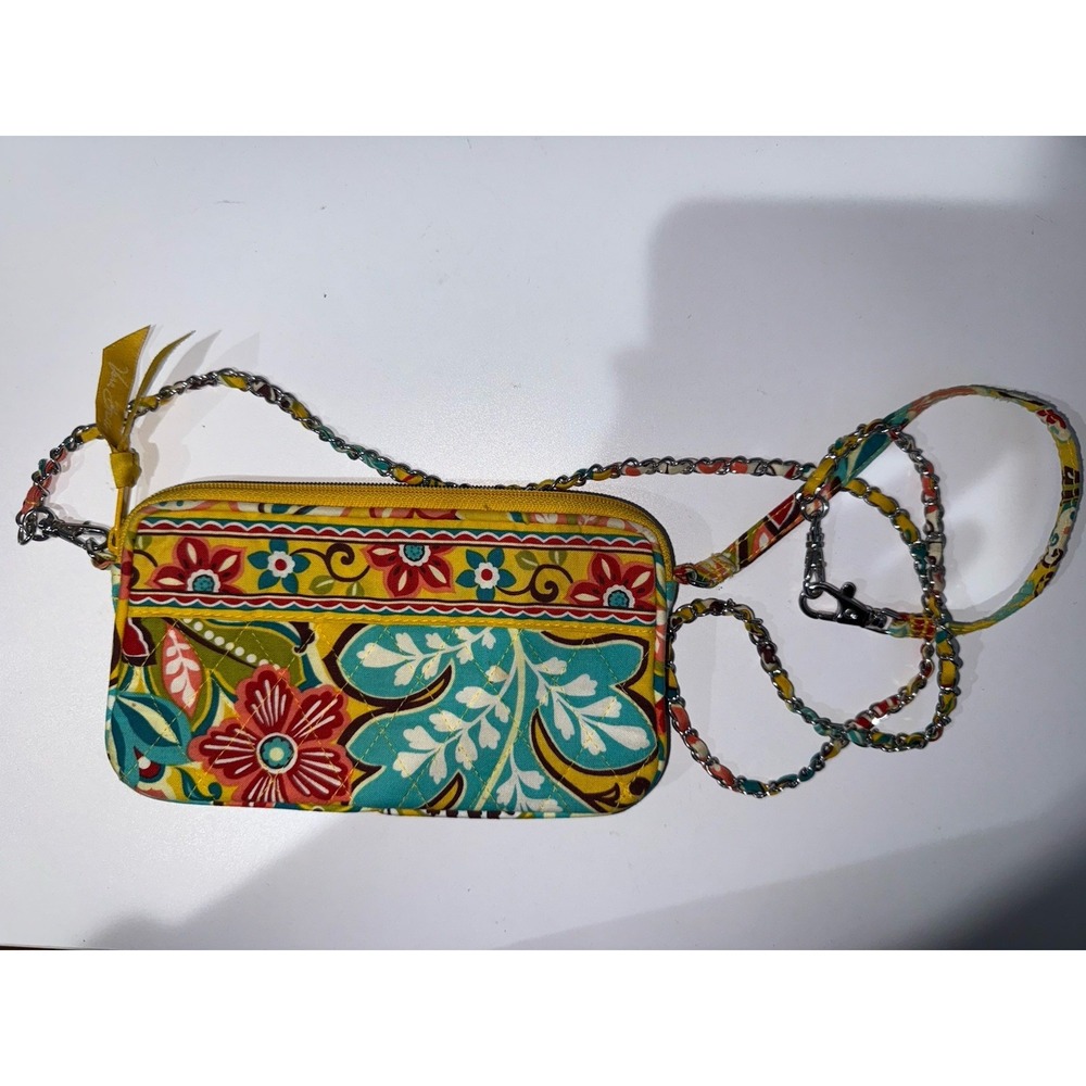 VERA BRADLEY Provencal Yellow All In One Wristlet Crossbody Floral Pattern P